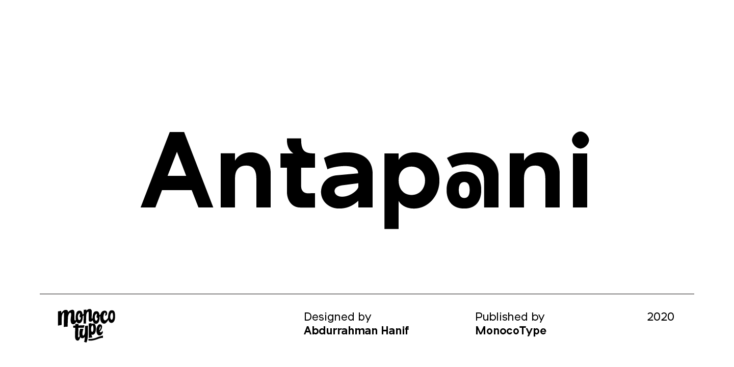 Beispiel einer Antapani Thin-Schriftart